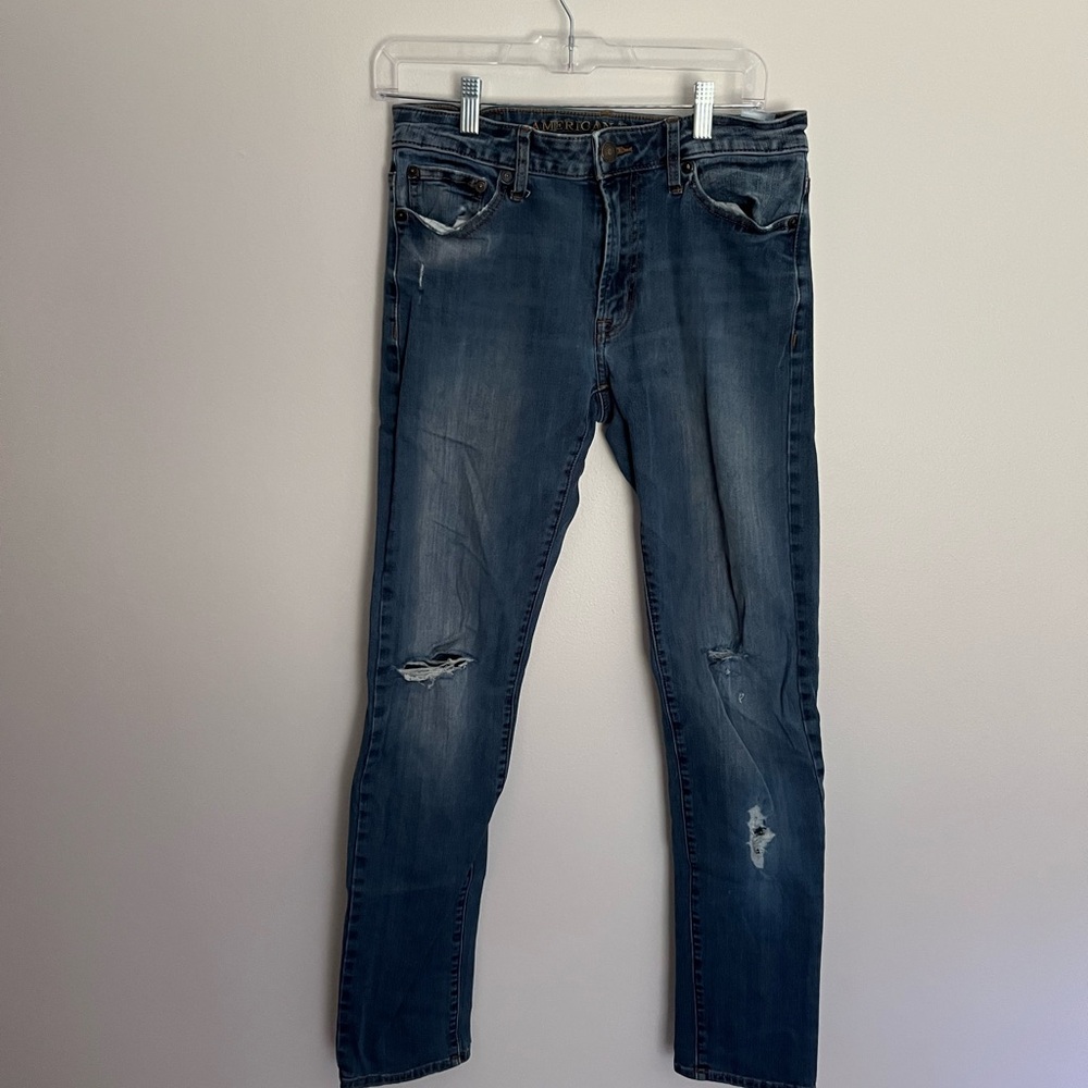 30x34 American Eagle Outfitters Dark Blue Skinny Jeans